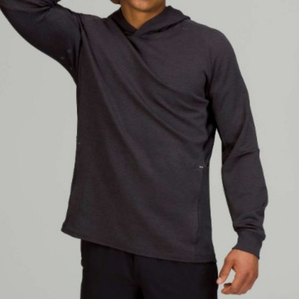 Lululemon Textured Tech Hoodie Heathered Black Granite in Size M